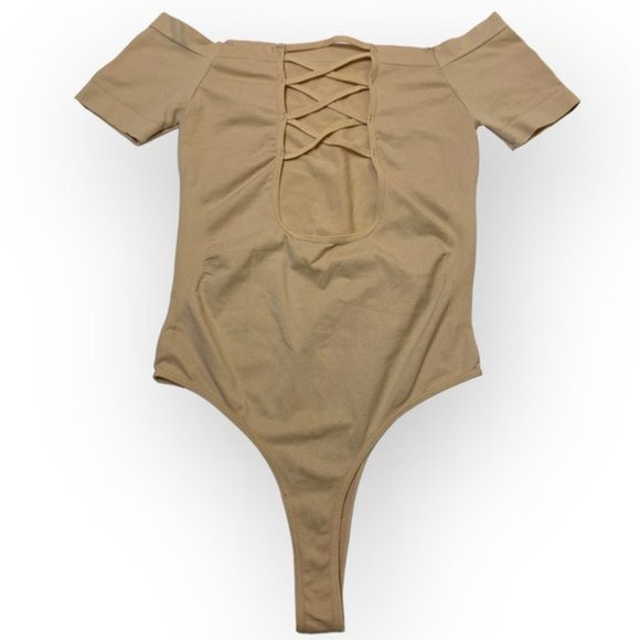 La Winner Beige Off The Shoulder Bodysuit- size small/medium - Picture 4 of 7